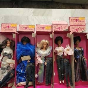 Sergio Valente Dolls in Pink Boxed Display with Denim & Assorted Outfits